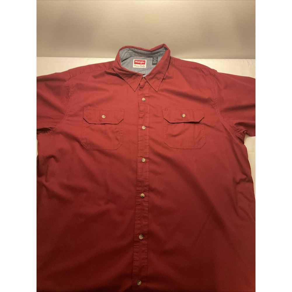 WRANGLER PREMIUM QUALITY LONG SLEEVE  WORK RED SHIRT MENS SIZE XLT‎ D98